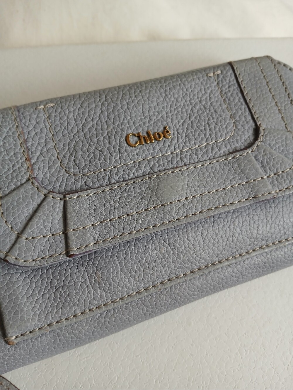 Chloe Wallet Zip Around Blue Grey